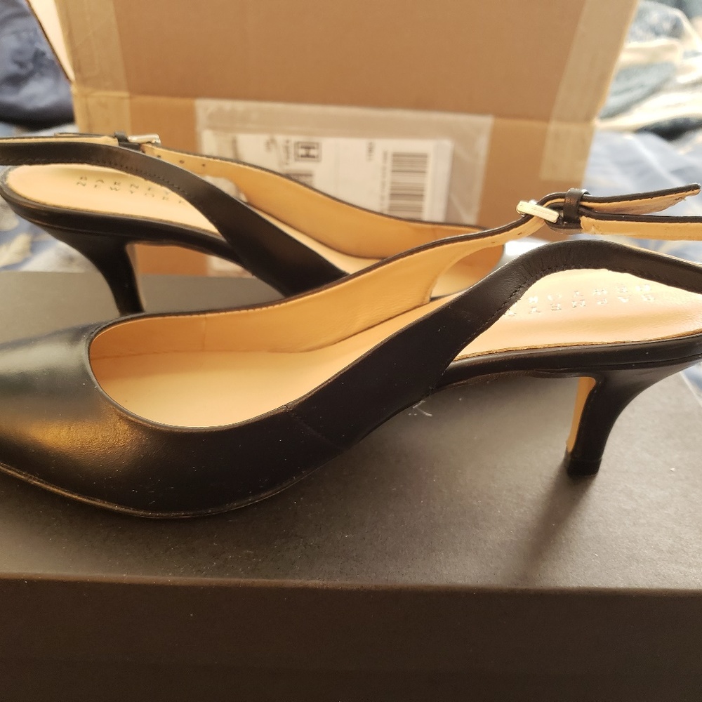 Barney's NY black leather slingbacks NWT sz9